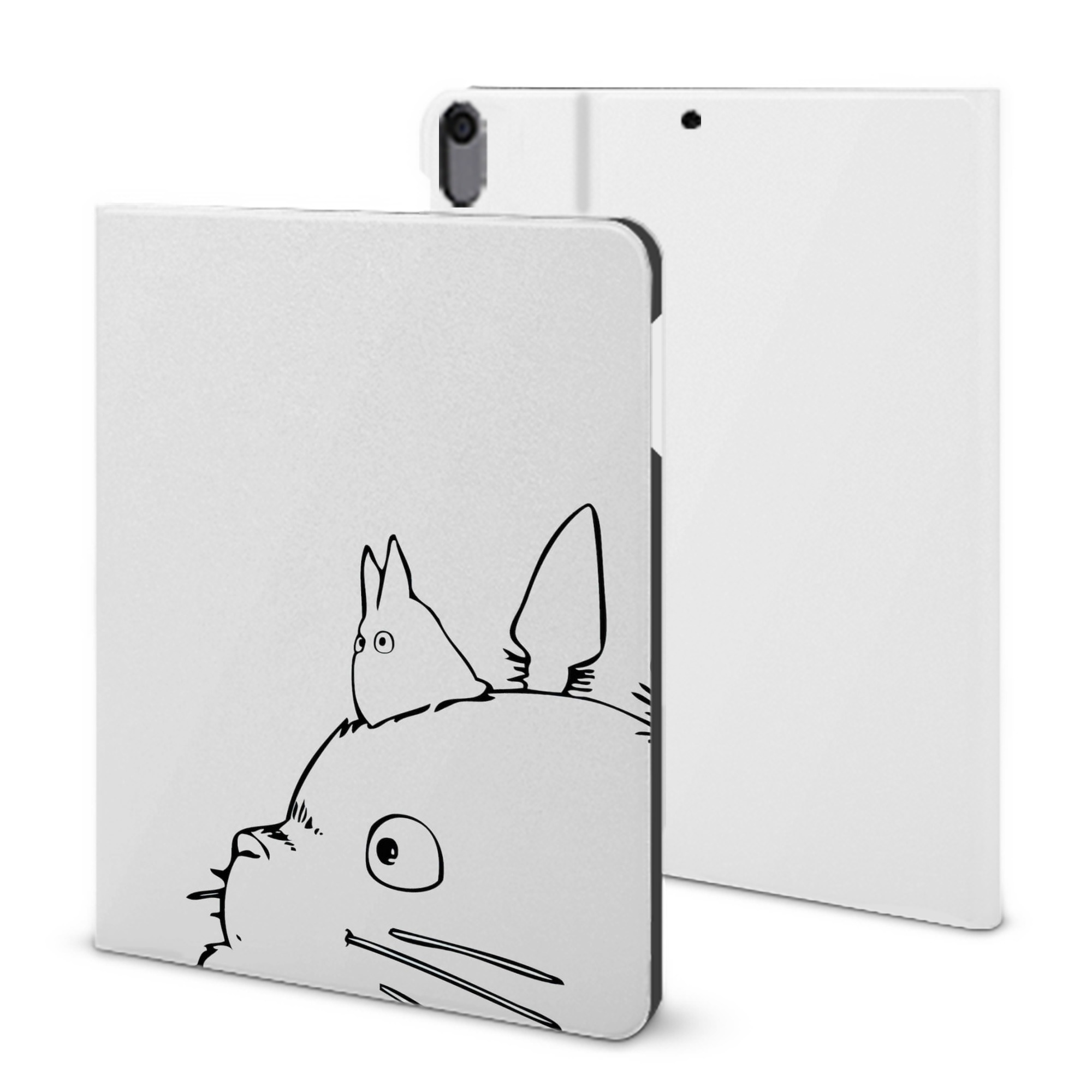（画像用） となりのトトロ 草壁メイ 草壁サツキ My Neighbor Totoro Satsuki Kusakabe Mei Kusakabe IPad ケース ブック型 PUレザー TPU 耐衝撃 軽量 薄型 ペン収納なし 全面保護 IPad 各モデル対応